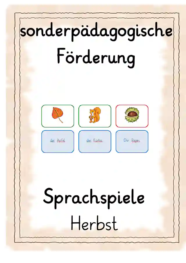 Sprachförderung Memory und Domino zum Herbst