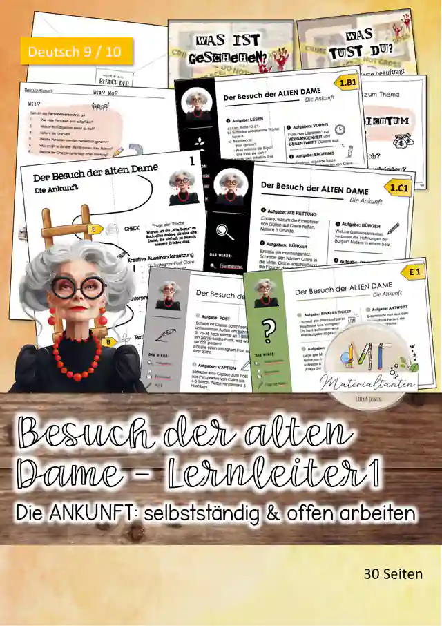 Der Besuch der alten Dame: Lernleiter 1 - DIE ANKUNFT | offen & selbstständig Arbeiten