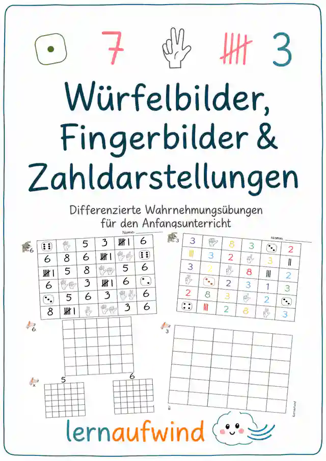 M Anfangsunterricht: Würfel, Fingerbilder, Simultanerfassung