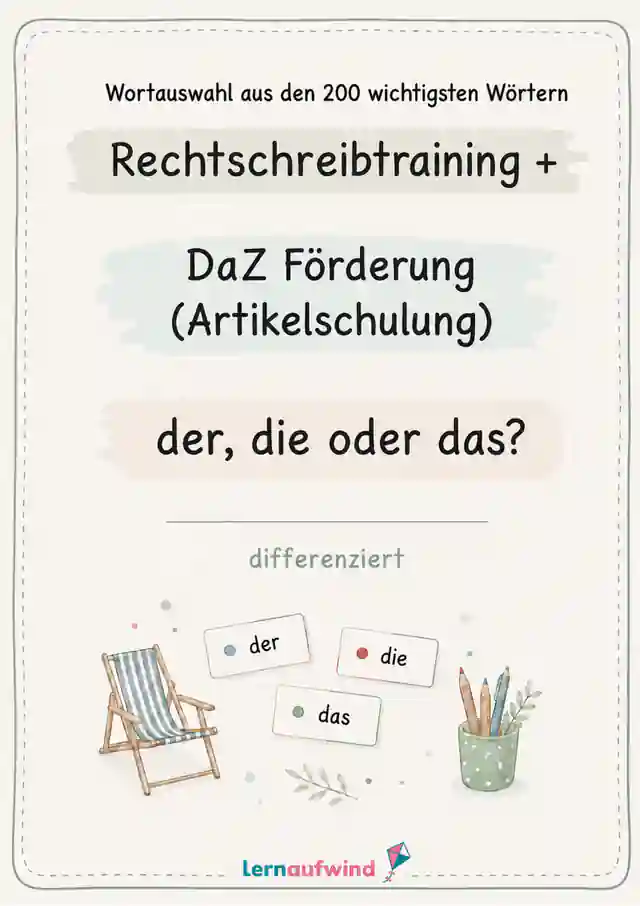 D: Rechtschreibheft mit Artikelkennzeichnung 