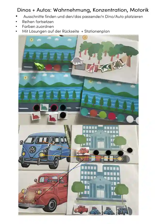Dinos, Autos: Wahrnehmung, Konzentration, Motorik