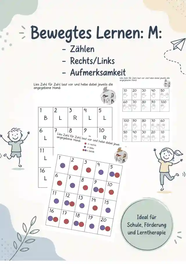 Bewegtes Lernen – Zählen, Rechts/Links & Aufmerksamkeit