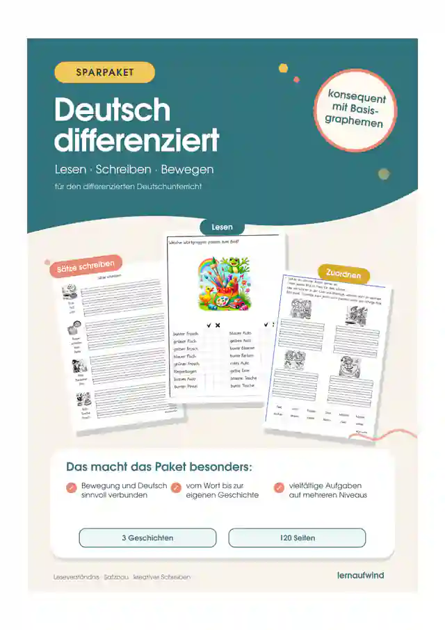 Sparpaket: Deutsch differenziert Schreiben, Lesen, Bewegungsgeschichten