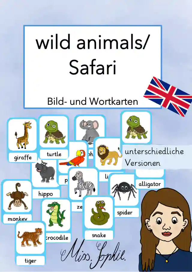 wild animals_Bild- und Wortkarten