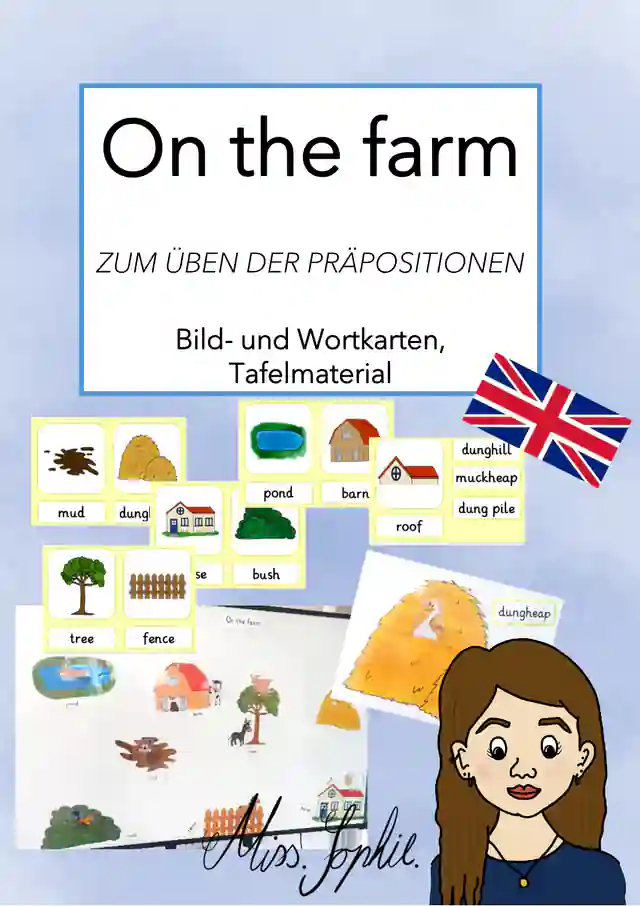 On the farm_Bild- und Wortkarten, Tafelmaterial