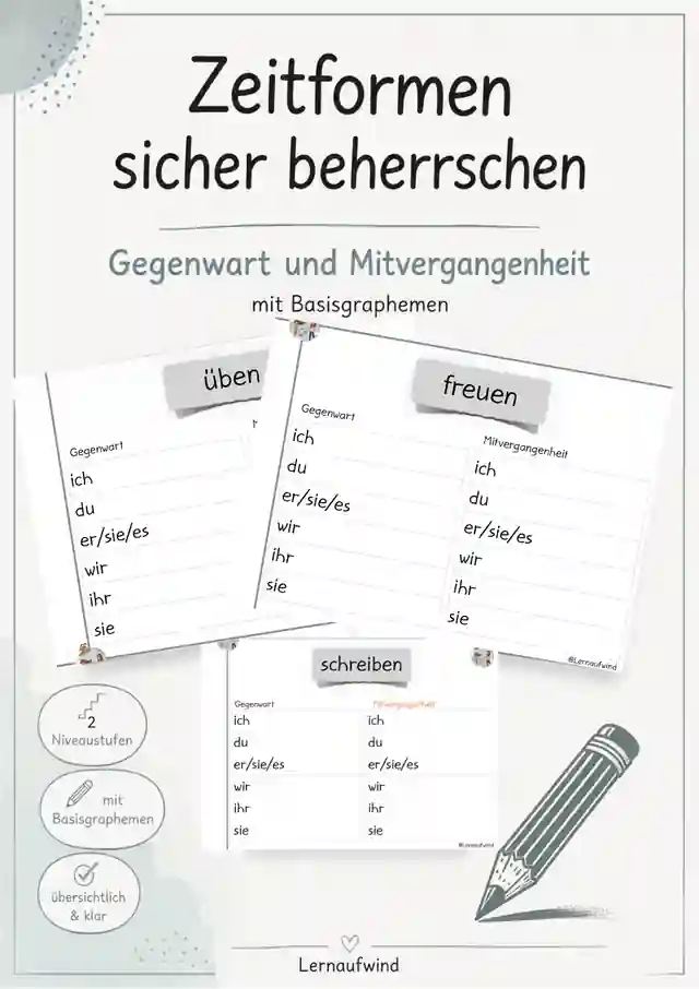 Zeitformen sicher üben – Gegenwart, Mitvergangenheit