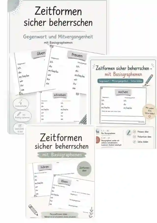 Sparpaket: Zeitformen üben mit Basisgraphemen