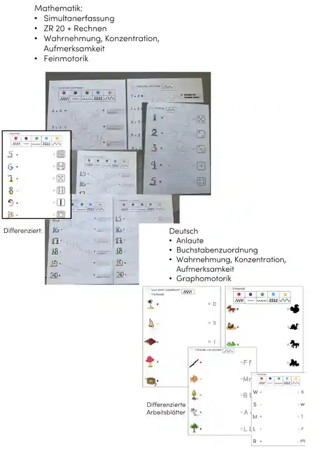 Sparpaket D+M: Konzentration, Schwungübungen, Anlaute, Simultanterfassung