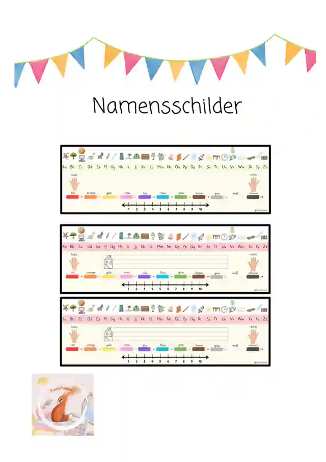 Namensschilder für die Grundschule