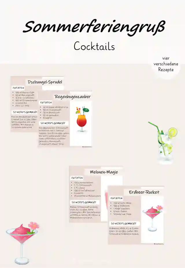 Sommerferiengruß - Kindercocktails