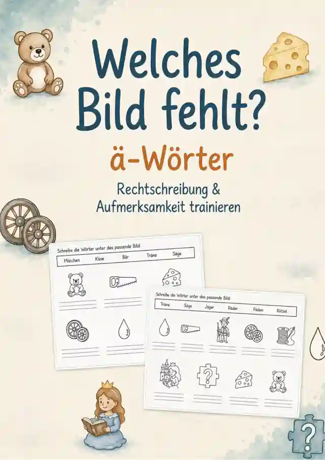 Ä-Wörter Rätselspaß | Rechtschreibung und Aufmerksamkeit