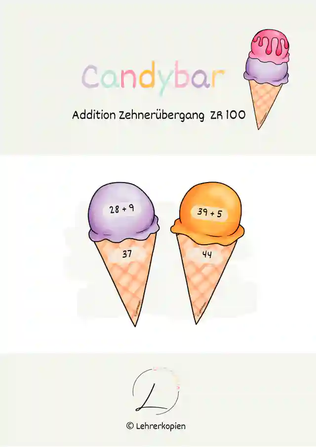 Candybar: Addition ZR 100 (mit Zehnerüberschreitung)