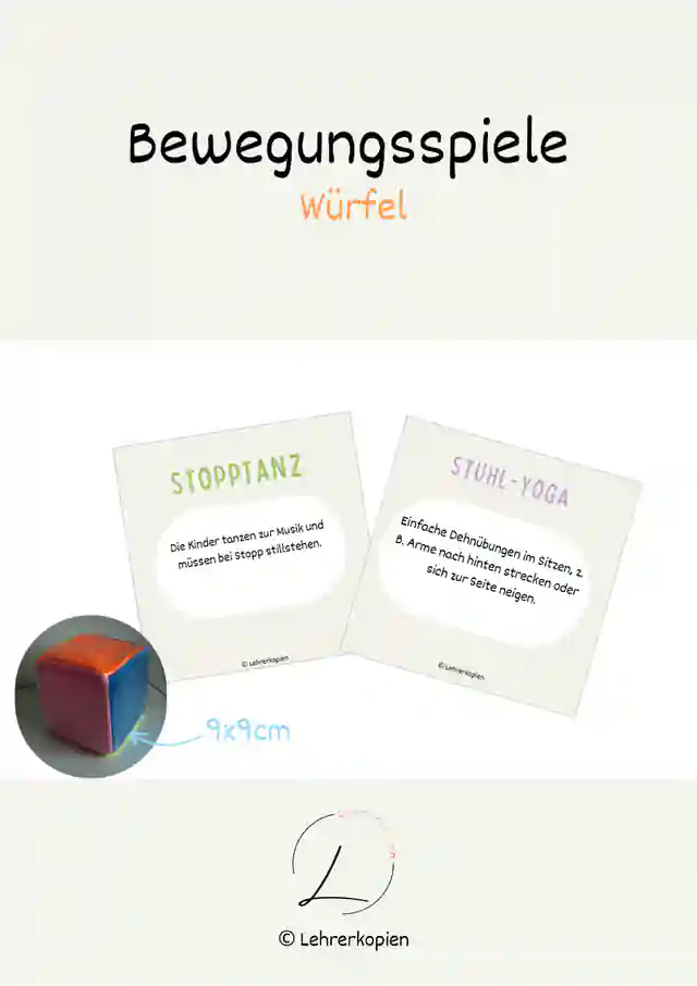 Bewegungspause - Würfel Steckkarten