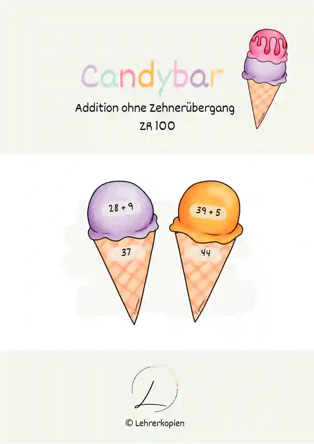Candybar: Addition ZR 100 (ohne Zehnerüberschreitung)
