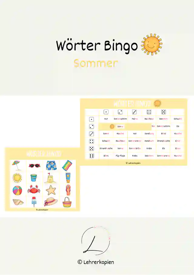 Wörter Bingo:  Sommer