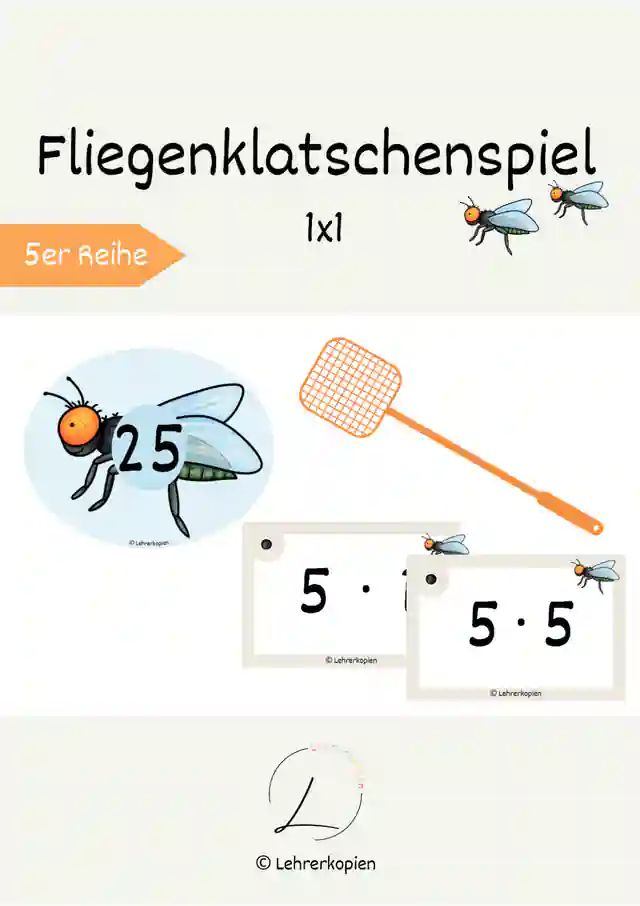 Fliegenklatschenspiel: Einmaleins (5er Reihe)