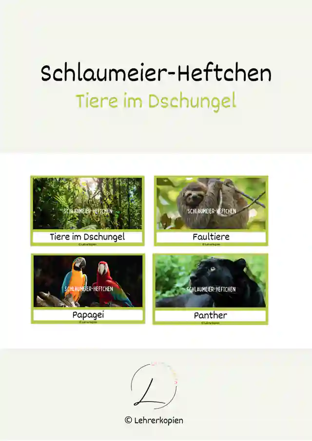 Schlaumeier-Heftchen Tiere im Dschungel (Lesen auf Satzebene, Silbenschrift)