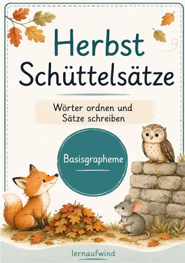 Herbstliche Schüttelsätze – Wörter lesen, ordnen & schreiben