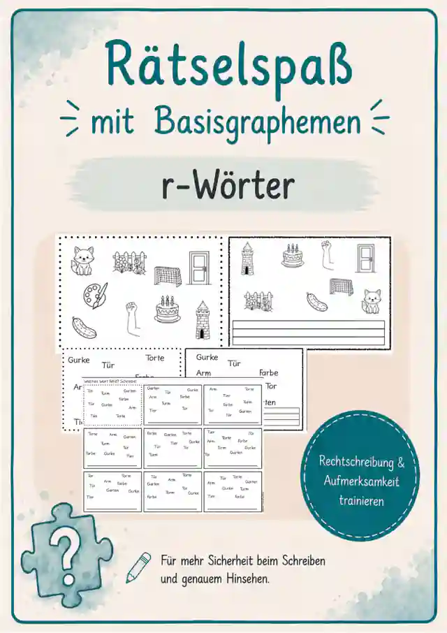 Rr-Wörter Rätselspaß | Rechtschreibung und Aufmerksamkeit