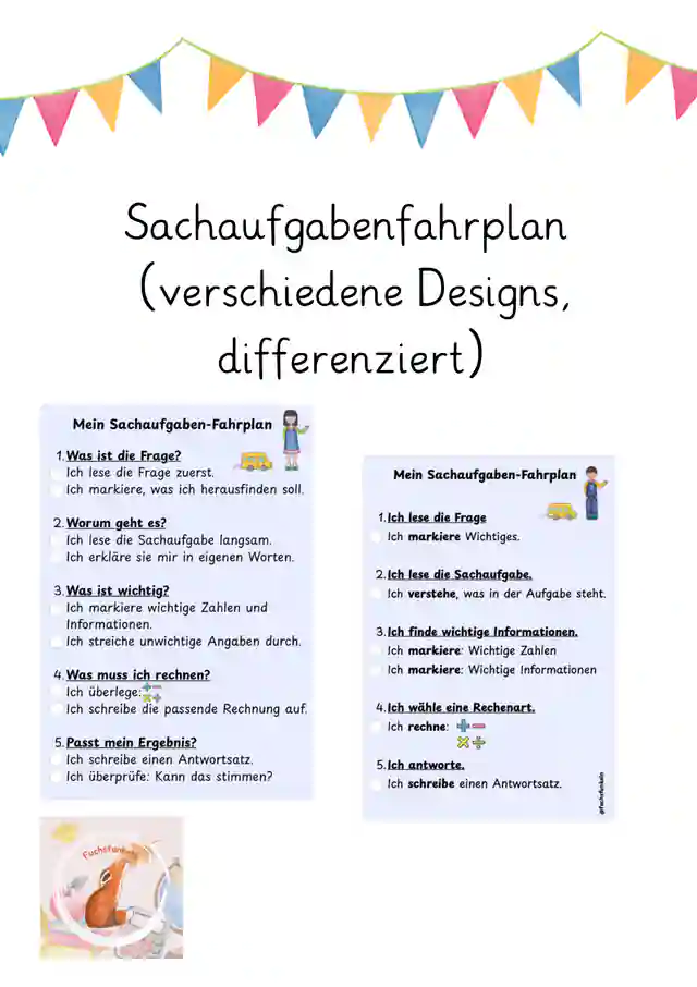 Sachaufgabenfahrplan - Grundschule