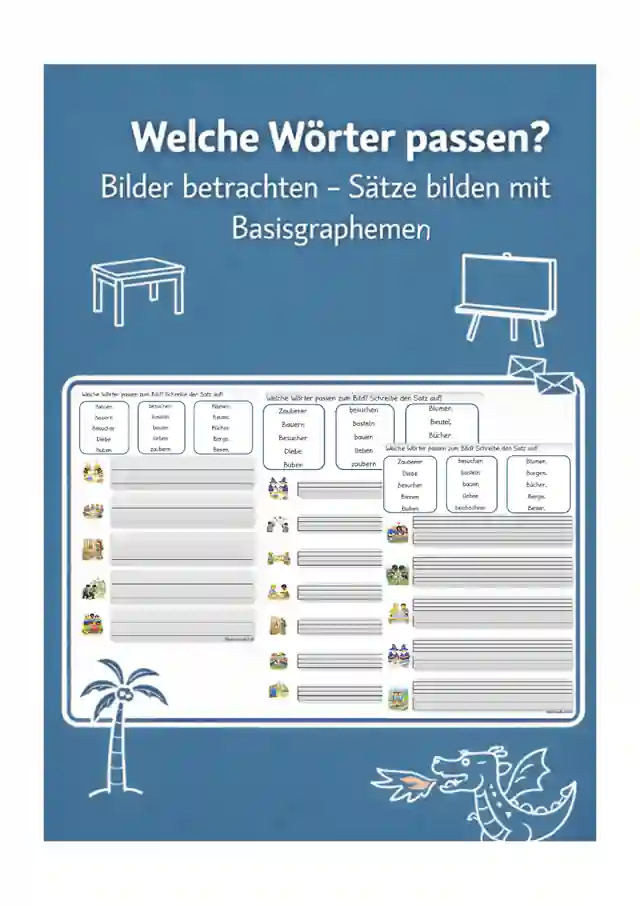 Bb - Wörter - Sätze bilden mit Basisgraphemen