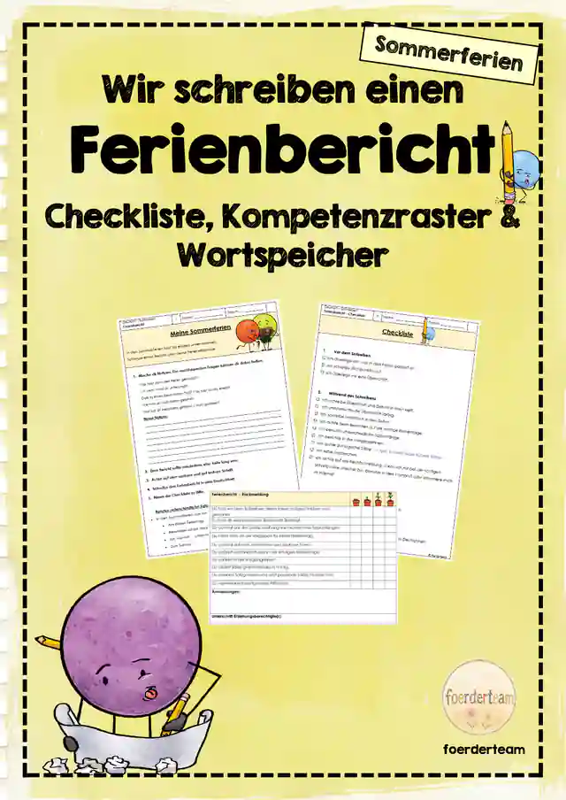 Meine Sommerferien – Ferienbericht schreiben