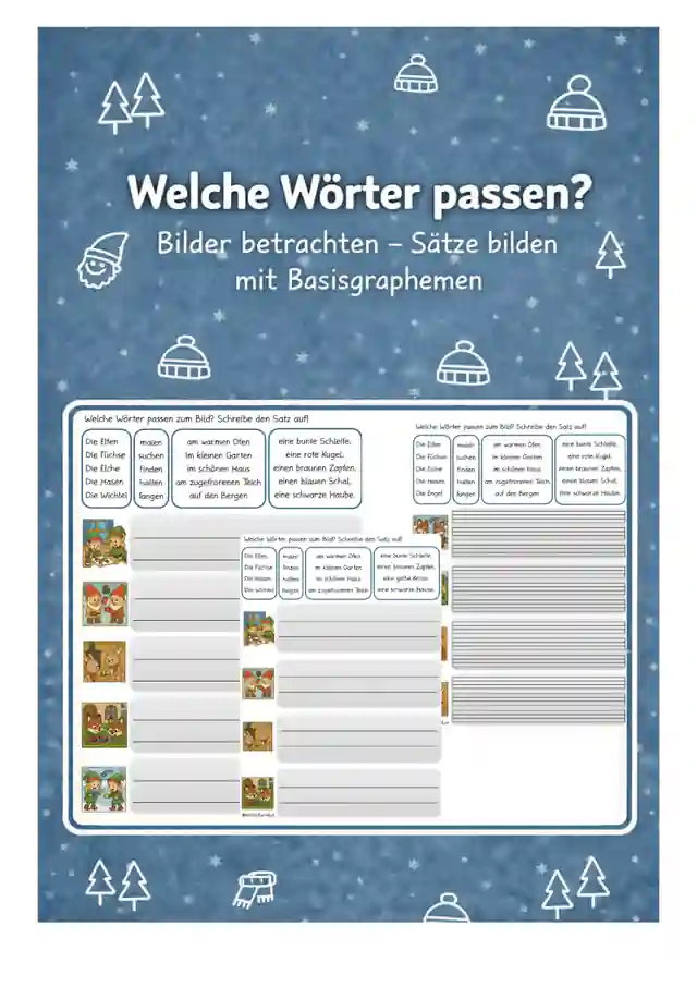 Winter - Sätze bilden mit Basisgraphemen