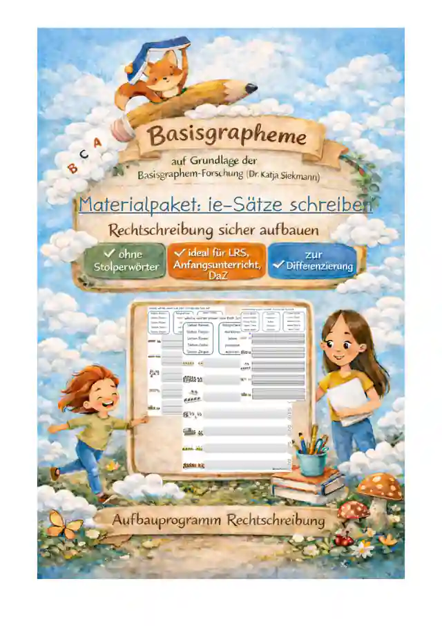 ie-Wörter - Sätze schreiben: Differenziertes Material zu Basisgraphemen
