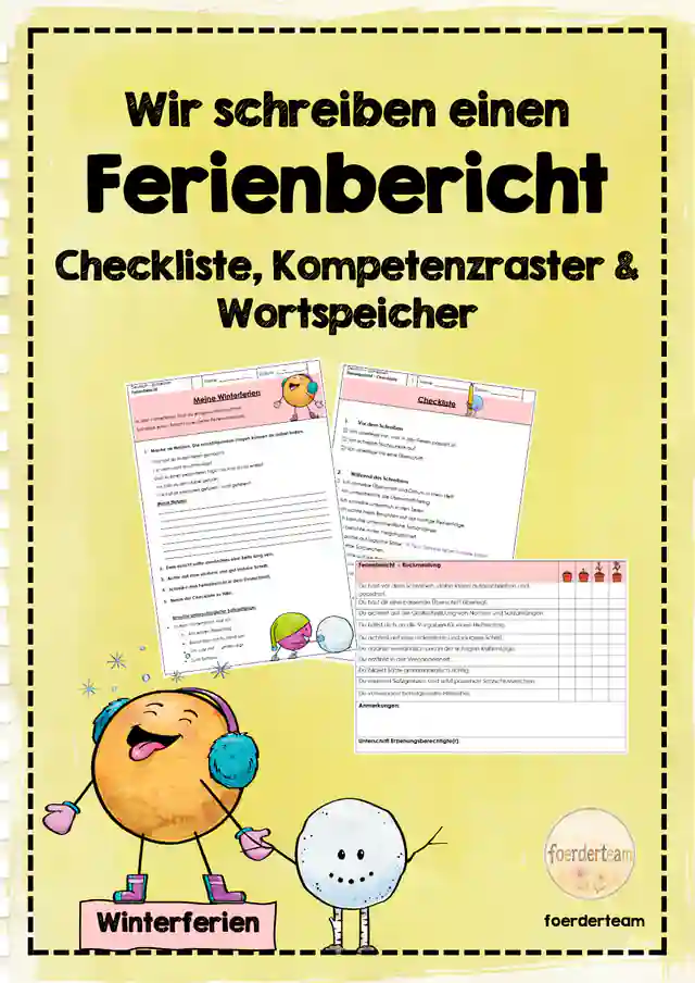 Meine Winterferien - Ferienbericht schreiben