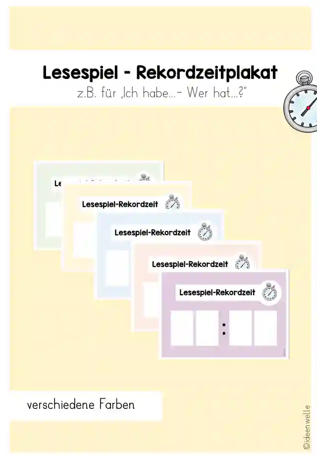 Rekordzeitplakat - Ich habe... - Wer hat? / Lesespiele