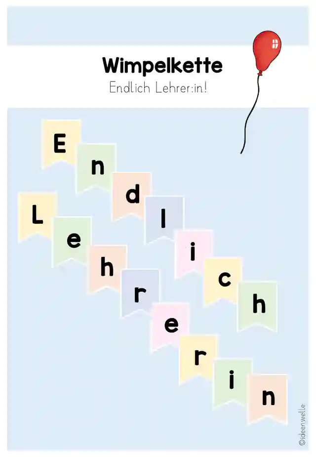 Wimpelkette - Endlich Lehrer:in!