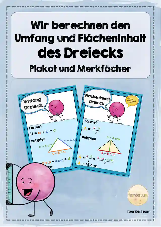 Dreieck – Umfang & Flächeninhalt | Merkplakat und Merkfächer