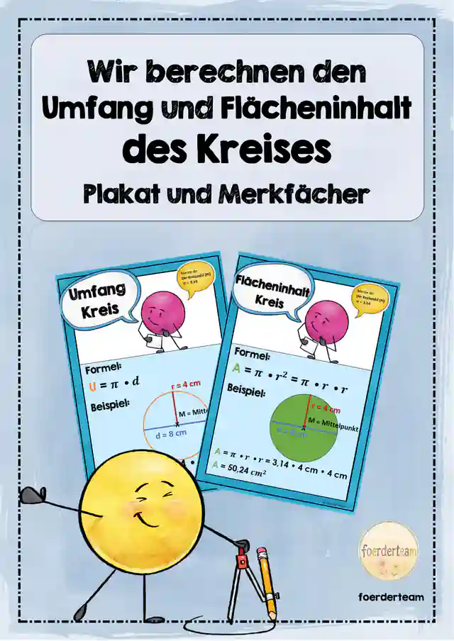 Kreis – Umfang & Flächeninhalt | Merkplakat und Merkfächer