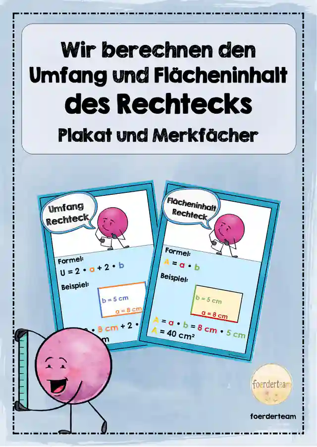 Rechteck – Umfang & Flächeninhalt | Merkplakat und Merkfächer