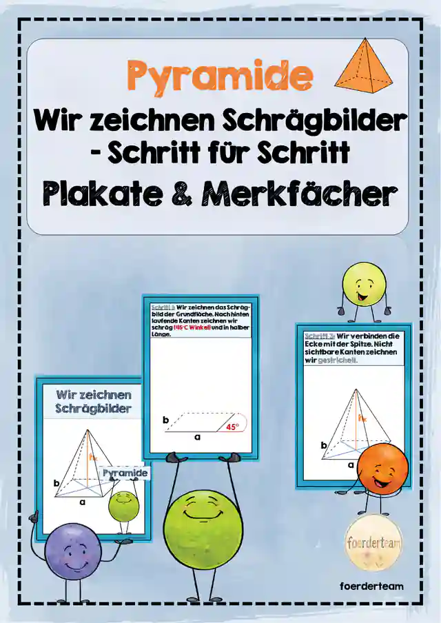 Schrägbilder von Pyramiden zeichnen – Schritt für Schritt