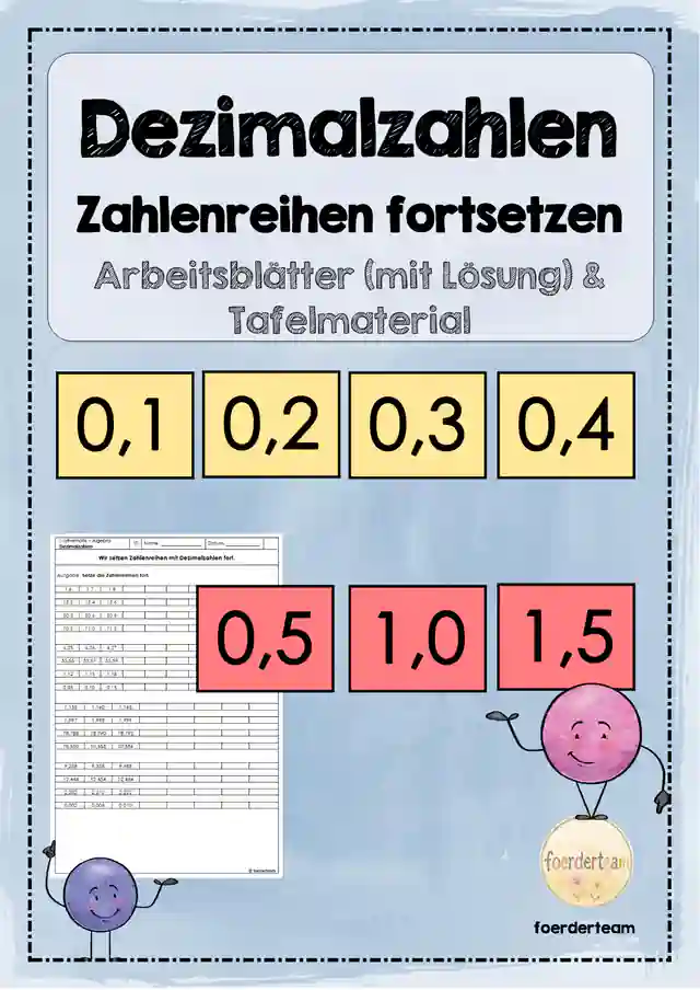 Dezimalzahlen - Zahlenreihen fortsetzen