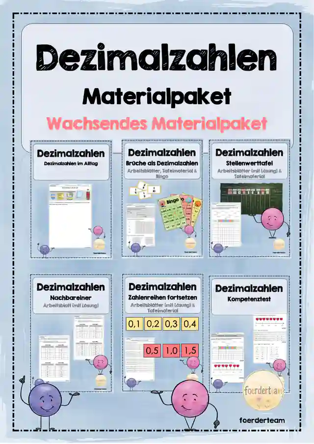 Dezimalzahlen - wachsendes Materialpaket