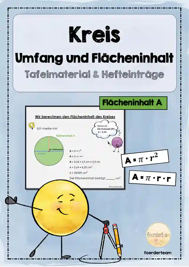 Der Kreis – Umfang und Flächeninhalt - Hefteinträge und Tafelmaterial