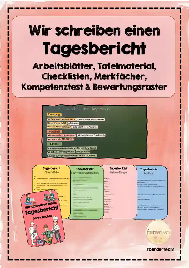 Tagesbericht im Praktikum