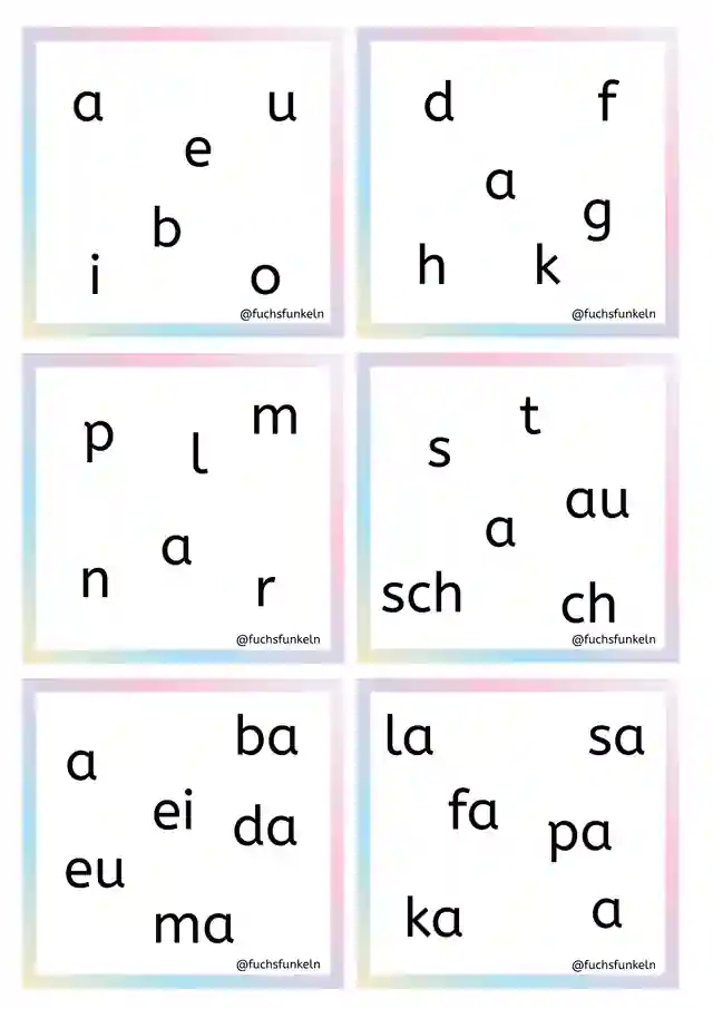 Finde den Zwilling - Buchstaben und Silben