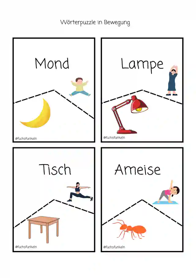 Wörterpuzzle mit Bewegung