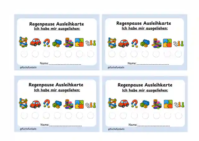 Ausleihkarte - Regenpause Material