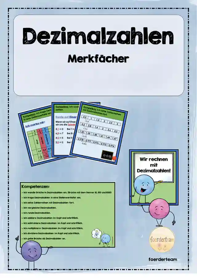 Merkfächer Dezimalzahlen – Regeln auf einen Blick