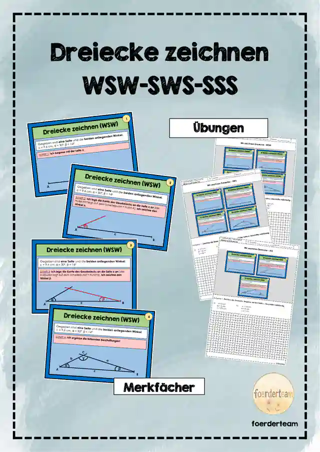 Dreiecke zeichnen – WSW, SWS & SSS