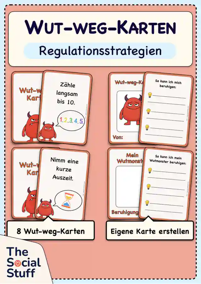 Wut-weg-Karten: Regulationsstrategien bei Wut / Klasse 1-4