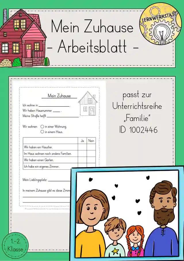 Familie Zuhause Arbeitsblatt