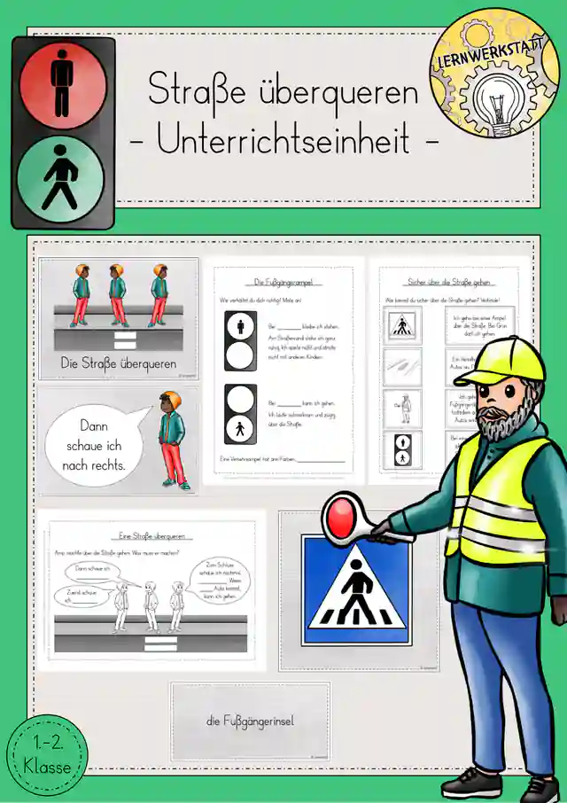 Straße überqueren Verkehrserziehung Unterrichtseinheit Sachunterricht Klasse 1/2