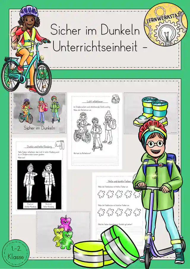 Sicher im Dunkeln Verkehrserziehung Unterrichtseinheit Sachunterricht Klasse 1/2