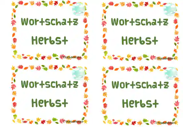 Wortschatzheft Herbst