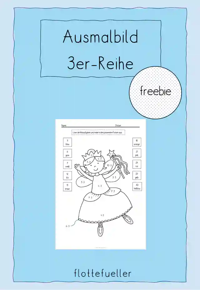 Ausmalbild - 3er Reihe - Freebie